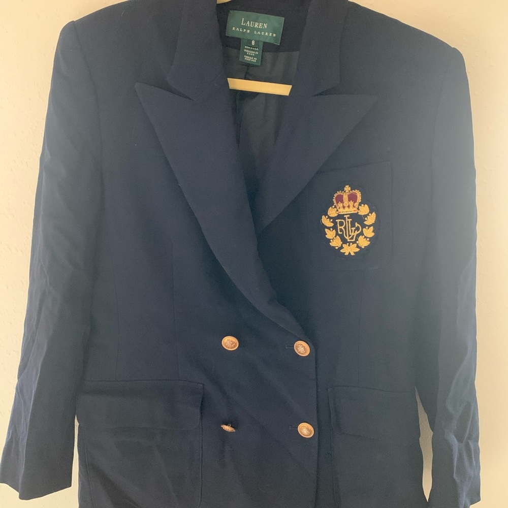 Ralph Lauren navy blazer with gold buttons